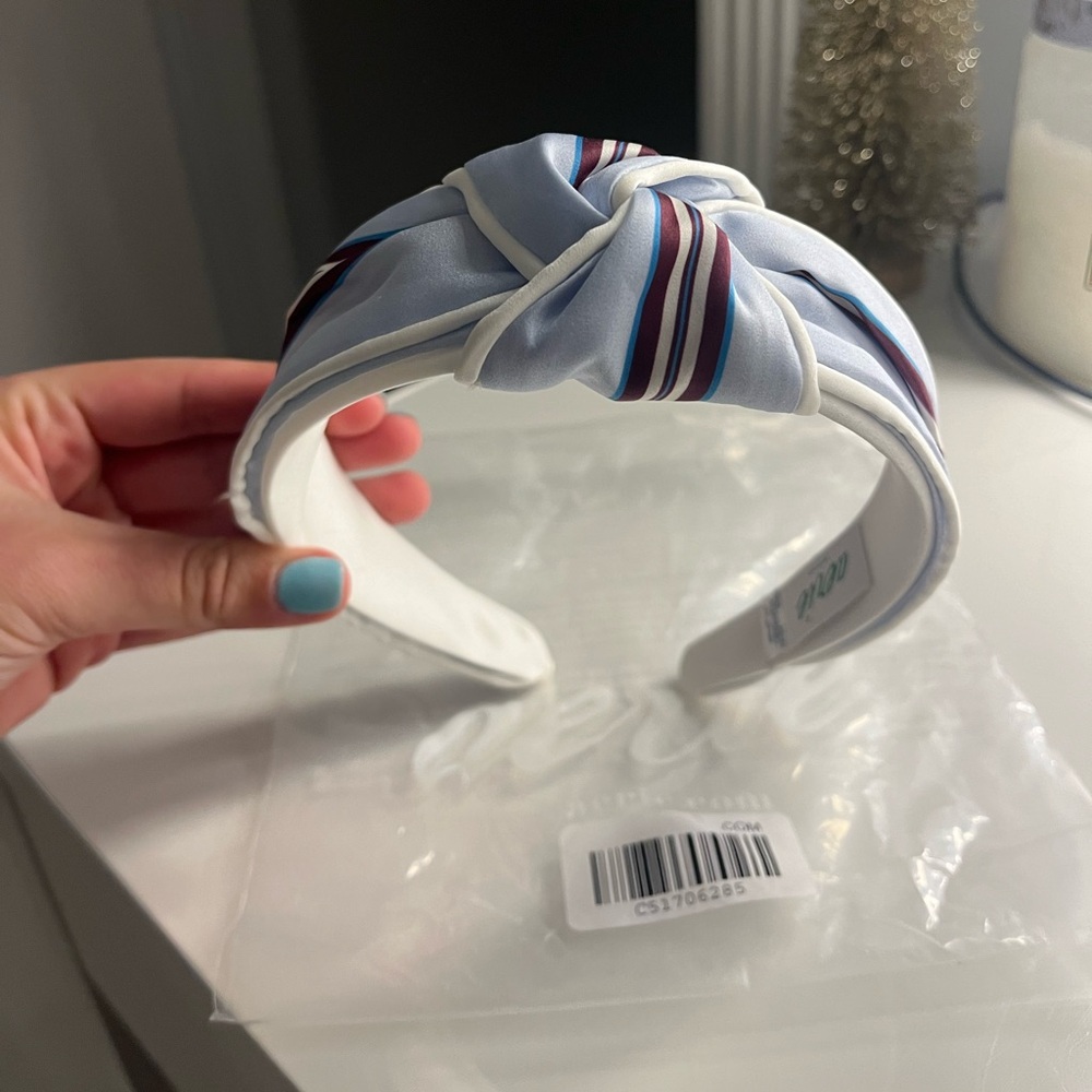 NWT Aerie Knotted Headband in Blue, White, and Burgundy